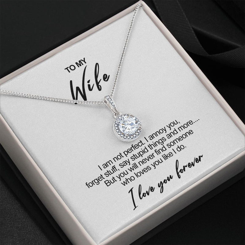 Sterling Silver Necklace - To my Wife  front view - Beyond Love