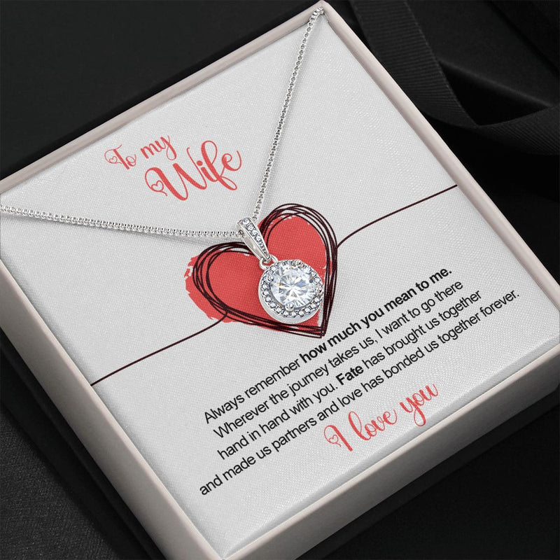 Sterling Silver Necklace - To my Wife  front view - Beyond Love
