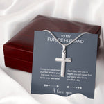 Stainless steel necklace - To my Husband to be  front view - Beyond Love