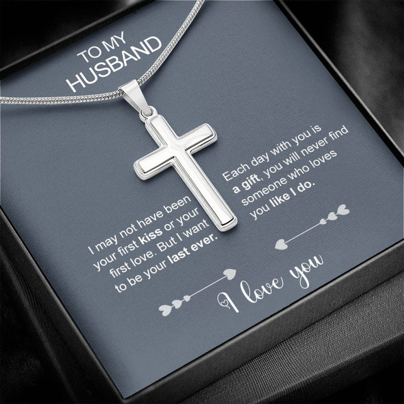 Stainless steel necklace - To my Husband  front view - Beyond Love