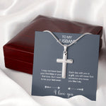 Side angle of personalized necklace Stainless steel necklace - To my Husband