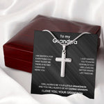 Luxury cross necklace - To my Grandpa gift-ready packaging with rose box presentation