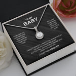 Side angle of personalized necklace Sterling Silver Necklace - To my Baby - FREE BRACELET