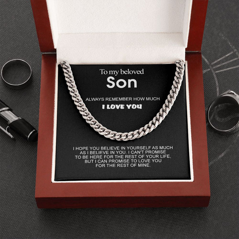 Cuban Chain - To my beloved Son  front view - Beyond Love