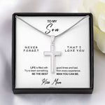 Lifestyle photo of Stainless steel necklace - To my Son as meaningful love gift