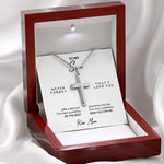 Close-up detail of Stainless steel necklace - To my Son showing premium quality craftsmanship