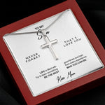 Side angle of personalized necklace Stainless steel necklace - To my Son