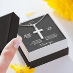 Lifestyle photo of Stainless steel necklace - To my Son - courage as meaningful love gift