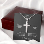 Stainless steel necklace - To my Son - courage custom engraving detail and material quality