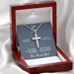 Close-up detail of Stainless steel necklace - Kiss, Mom & Dad showing premium quality craftsmanship