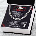 Cuban Chain - Baseball - Biggest Fan, From Mom  front view - Beyond Love