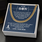 Close-up detail of Cuban Chain - Soccer - Biggest Fan, From Mom showing premium quality craftsmanship