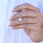 Lifestyle photo of Sterling Silver Necklace - With Real Rose - Future Wife as meaningful love gift