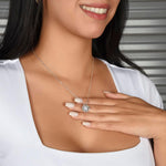 Lifestyle photo of Sterling Silver Necklace - With Real Rose - Caring Mom as meaningful love gift