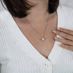 Sterling Silver Necklace with Real Rose + FREE EARRINGS custom engraving detail and material quality
