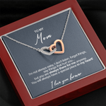 Side angle of personalized necklace Sterling Silver Necklace - Beloved Mom