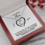 Close-up detail of Sterling Silver Necklace - To my beloved Mom showing premium quality craftsmanship