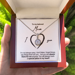 Side angle of personalized necklace Sterling Silver Necklace - To my beloved Mom