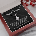 Close-up detail of Crystal necklace - To my Mother in law showing premium quality craftsmanship