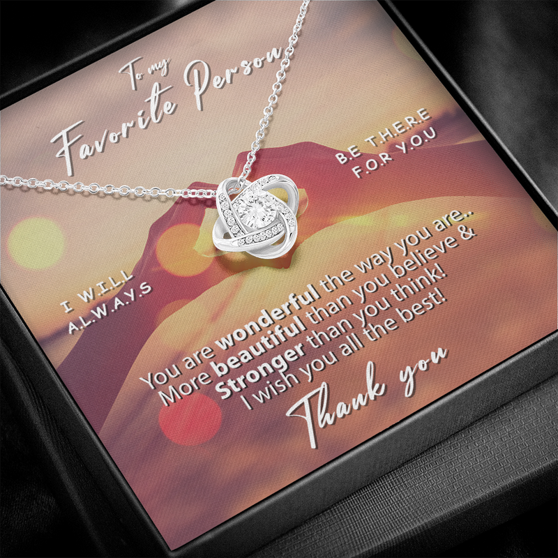 Sterling Silver Necklace - To my favorite Person  front view - Beyond Love