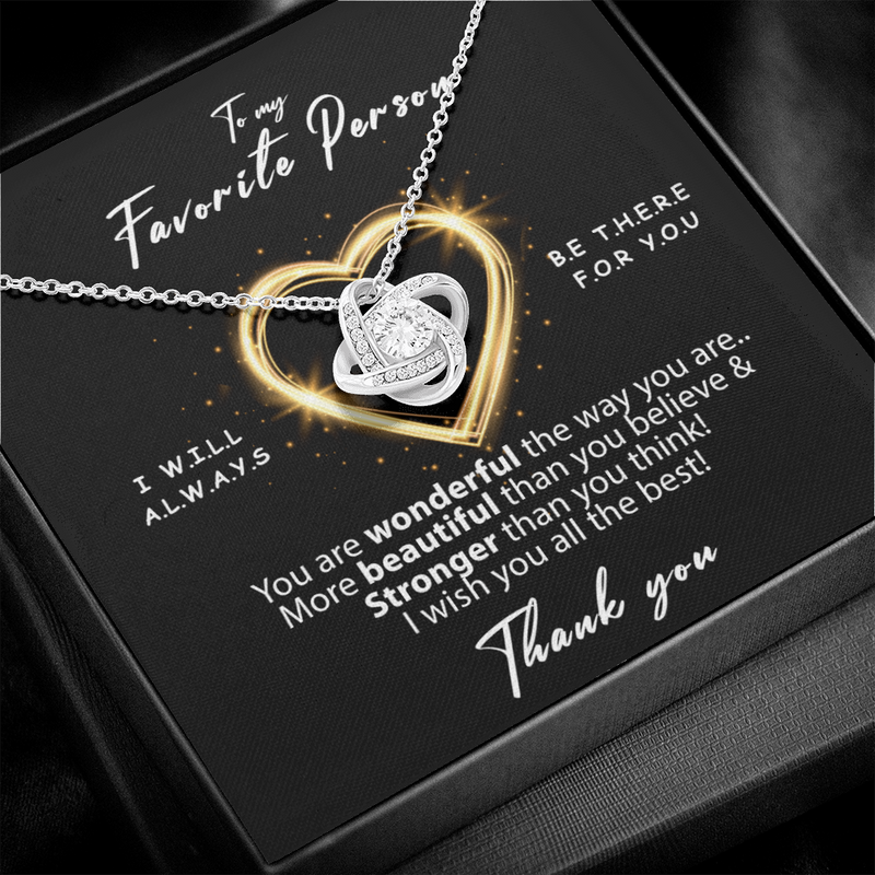 Sterling Silver Necklace - To my favorite Person  front view - Beyond Love