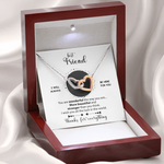 Close-up detail of Heart necklace - To my best Friend showing premium quality craftsmanship