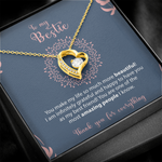 Close-up detail of Sterling Silver Necklace - To my Bestie showing premium quality craftsmanship