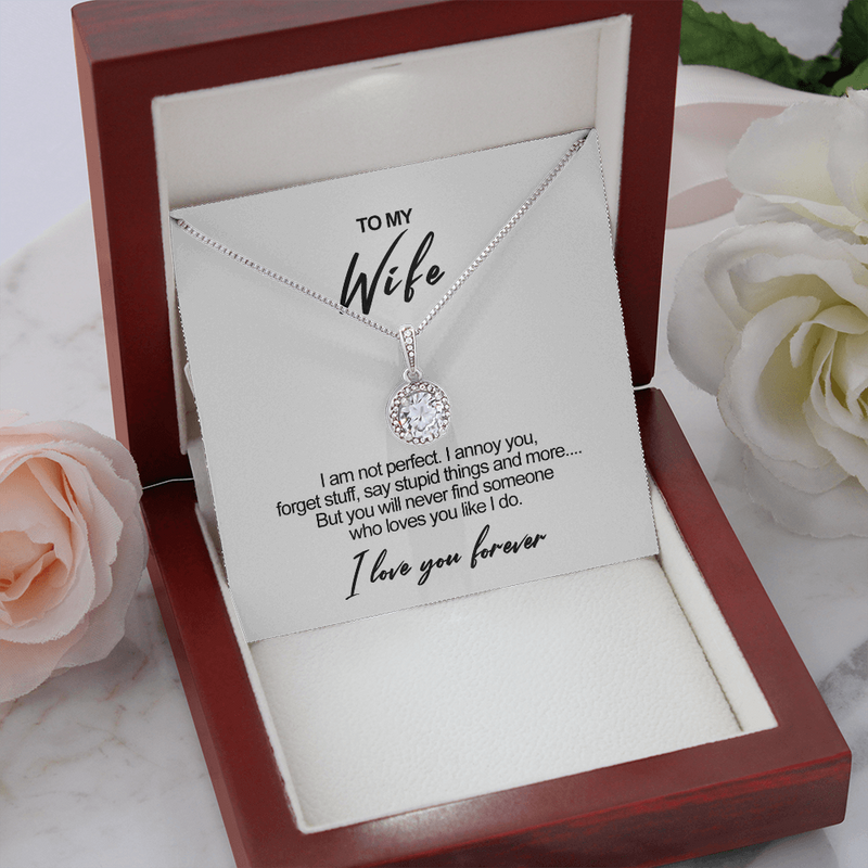 Close-up detail of Sterling Silver Necklace - To my Wife showing premium quality craftsmanship