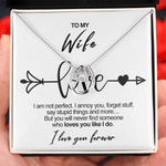 Sterling Silver Necklace  - To my beautiful Wife  front view - Beyond Love