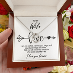 Sterling Silver Necklace  - To my beautiful Wife gift-ready packaging with rose box presentation