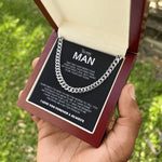 Multiple angles of Classy Cuban Chain - To my beloved Man personalized necklace