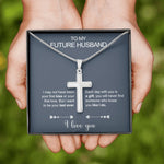 Stainless steel necklace - To my Husband to be gift-ready packaging with rose box presentation