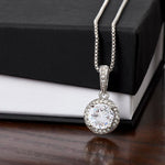 Side angle of personalized necklace Crystal necklace - To my beloved Grandma