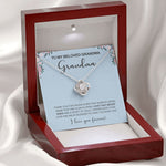 Close-up detail of Sterling Silver Necklace - World's best Grandma showing premium quality craftsmanship