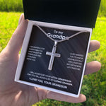 Lifestyle photo of Luxury cross necklace - To my Grandpa as meaningful love gift