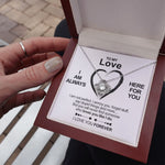 Side angle of personalized necklace Sterling Silver Necklace - To my Love - I love you