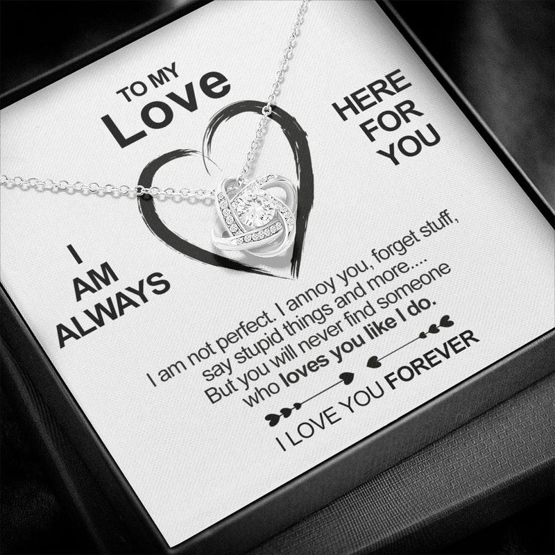 Sterling Silver Necklace - To my Love - I love you  front view - Beyond Love