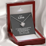 Close-up detail of Sterling Silver Necklace - To my Love - FOREVER showing premium quality craftsmanship