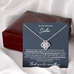 Crystal necklace - To my beloved Sister custom engraving detail and material quality