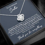 Crystal necklace - To my beloved Sister  front view - Beyond Love