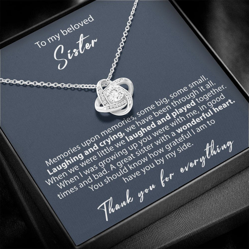 Crystal necklace - To my beloved Sister  front view - Beyond Love