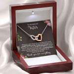 Close-up detail of Sterling Silver Necklace - World's best Sister showing premium quality craftsmanship