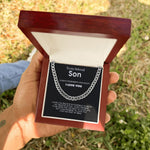 Cuban Chain to my Son + FREE BRACELET worn styling photo showing elegant design