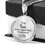Lifestyle photo of Stainless steel necklace - To my Son as meaningful love gift