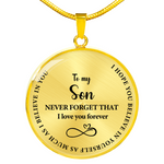 Stainless steel necklace - To my Son custom engraving detail and material quality