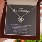 Sterling Silver Necklace - To my Soulmate gift-ready packaging with rose box presentation