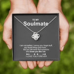 Lifestyle photo of Sterling Silver Necklace - To my Soulmate as meaningful love gift