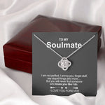 Side angle of personalized necklace Sterling Silver Necklace - To my Soulmate