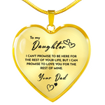 Heart necklace - To my Daughter from Dad gift-ready packaging with rose box presentation