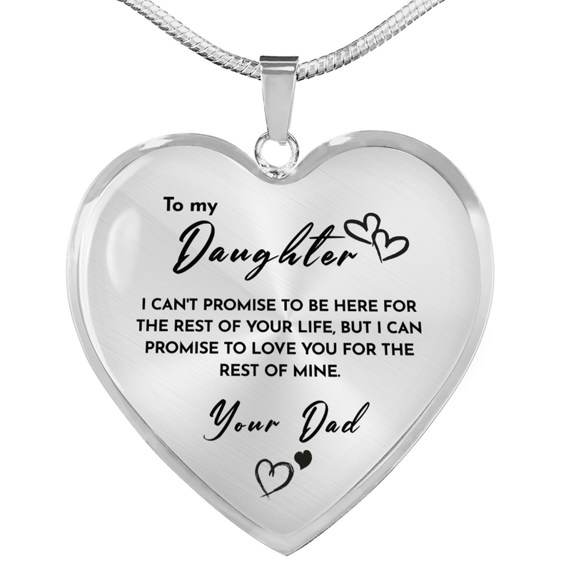 Heart necklace - To my Daughter from Dad  front view - Beyond Love